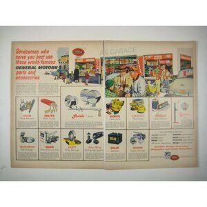 1953 Vintage General Motors Ad Featuring Delco Rochester Packard 2 Page READ